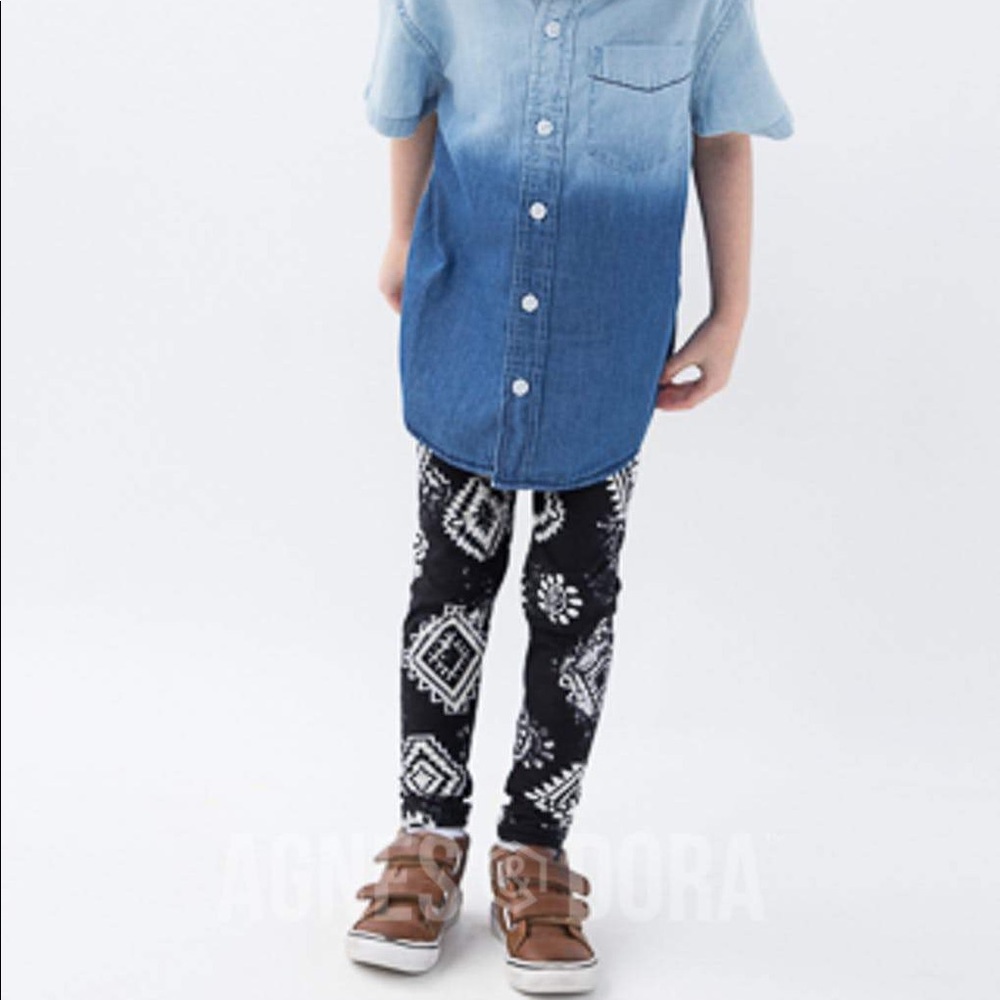 New Agnes & Dora Kids Leggings Black & White Print